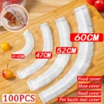 50 Pieces Disposable Food Cover Plastic Wrap Food Grade Fruit And Vegetable Plastic Bags Elastic Plastic Bags Kitchen Organizer