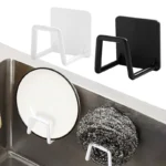 Sponge Holder for Kitchen Sink Self Adhesive Drain Drying Rack Kitchen Wall Hooks Accessories Dish Sponge and Brush Holder