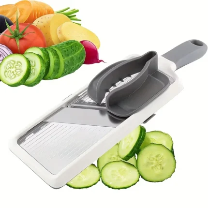 Handheld Vegetable Slicer with Adjustable Stainless Steel Blade Vegetable Fruit Cutter for Potatoes Lemons Kitchen Gadget
