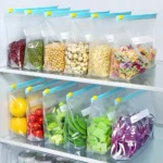 Reusable Zipper Bag Stand Up Zip Shut Plastic Freezer Bag Fruit Vegetable Ziplock Kitchen Food Storage Organizer Pouch - Image 3