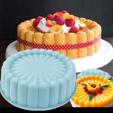 Silicone Charlotte Cake Pan Nonstick Baking Mold,Cheesecake Chocolate Dessert Maker Oven Freezer Safe Easy Release Kitchen Tools